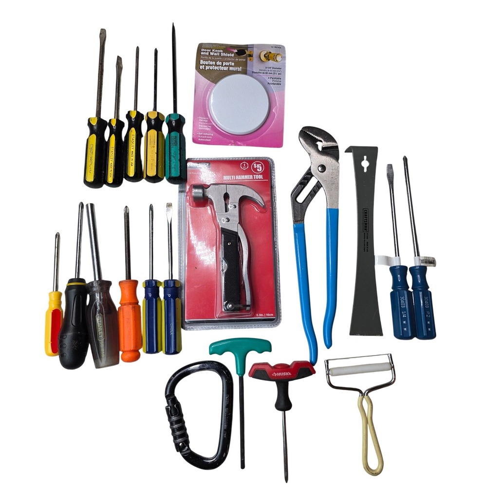 Mixed Hand Tool Lot Stanley Craftsman Channellock Screwdrivers Pliers 20pc K2